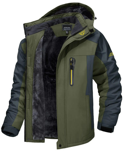 Waterproof outdoor jacket with fleece lining