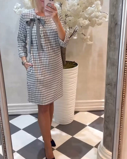 Kleid Elegant Hahnentritt Design - IdealeKleiden