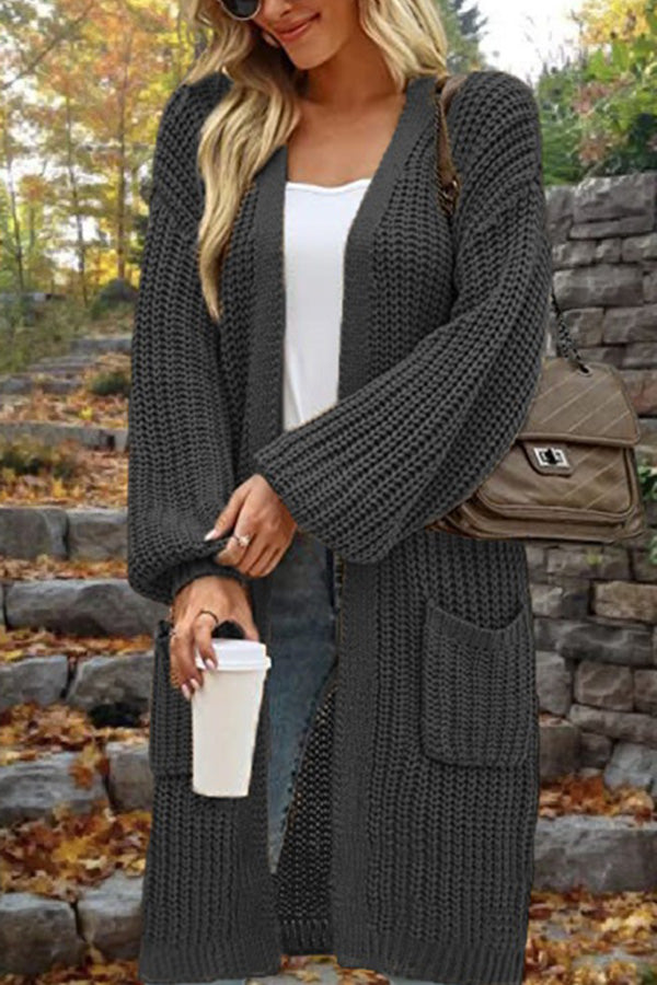 Oversized Cardigan Sweater Jacket with Pockets
