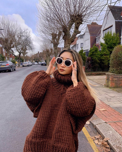 Loose-Knit Turtleneck Oversized Sweaters for Women