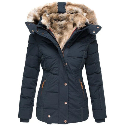 Women's Winter Jacket Warm Lined Fur Hood