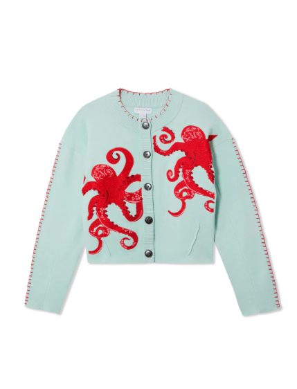 Meeresinsel Strickjacke Oktopus Design - IdealeKleiden