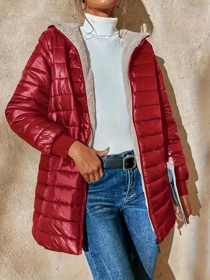 Warm Women's Fleece-Lined Zip-Up Jacket