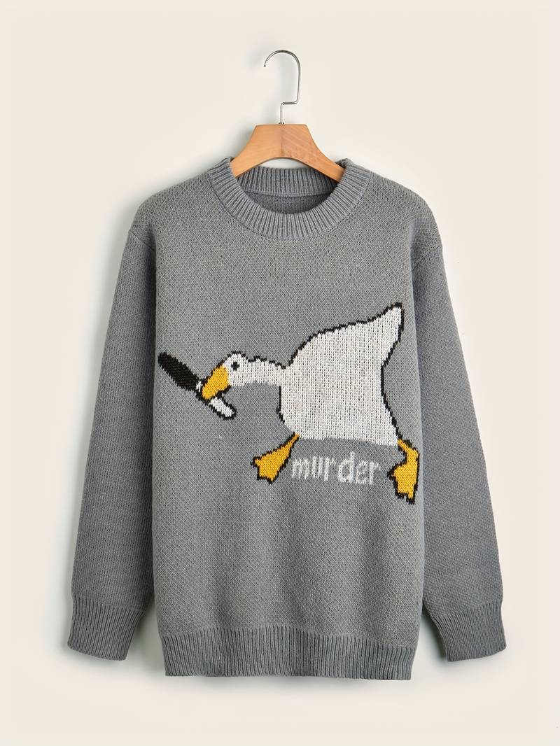 Funny Duck Sweater Men Cartoon Design