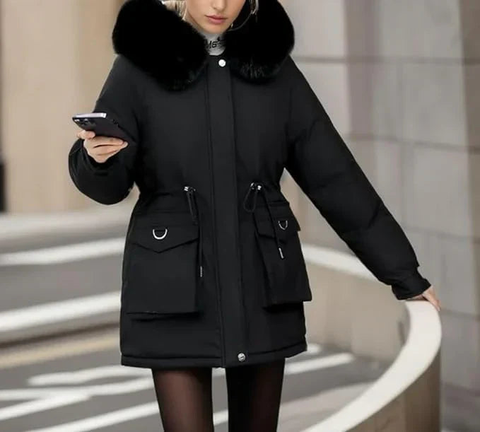 Women's Warm Insulated Hooded Parka Coat