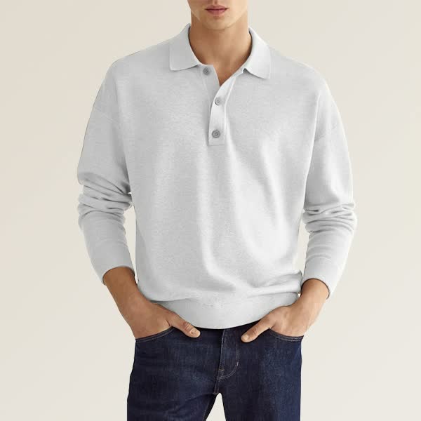 Men's Fashion Long-Sleeve Polo Shirt