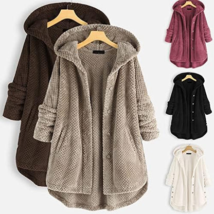 Warme Reversible Fleece Kapuzenjacke Winter - IdealeKleiden