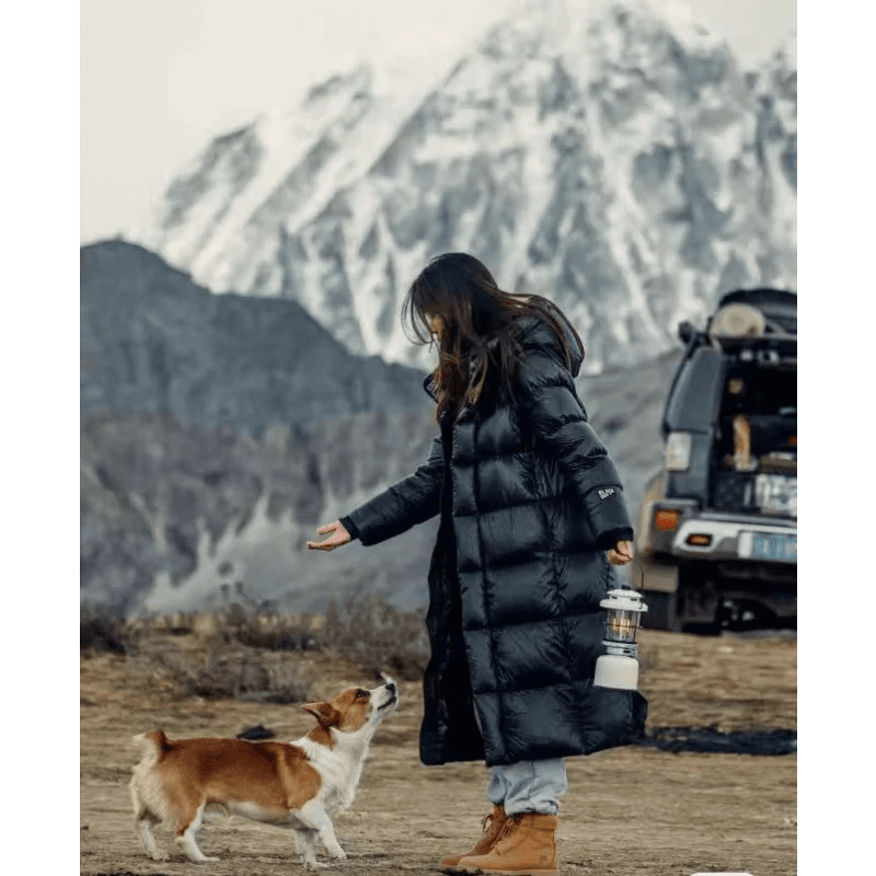 Damen Winterjacke Lang Gepolstert Warm - IdealeKleiden