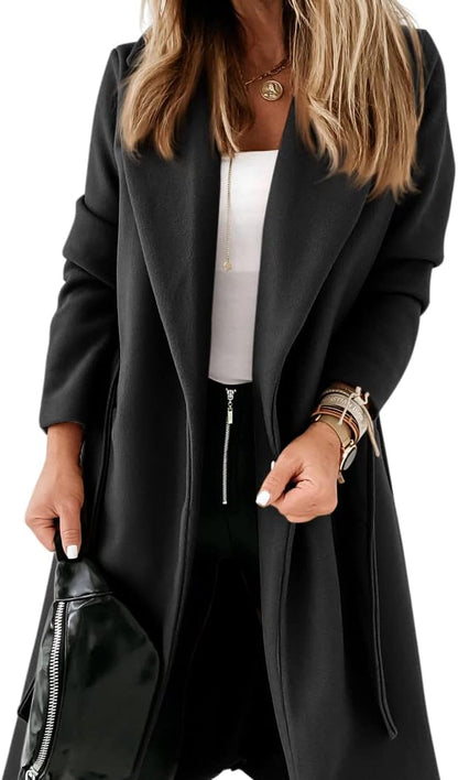 Women's Elegant Lapel Collar Open Coat