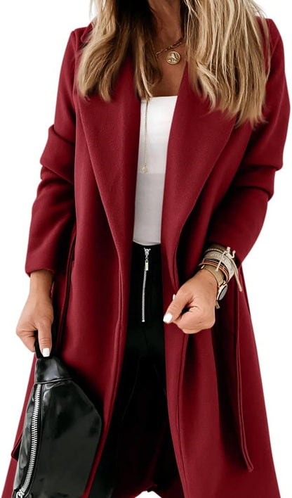 Women's Elegant Lapel Collar Open Coat