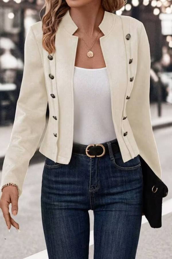 Fashionable Open Jacket with Button and Collar