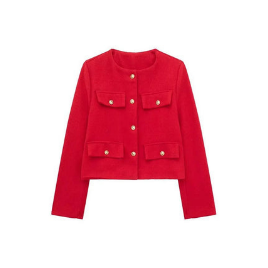Elegant Women's Blazer Long-Sleeved Vintage Style