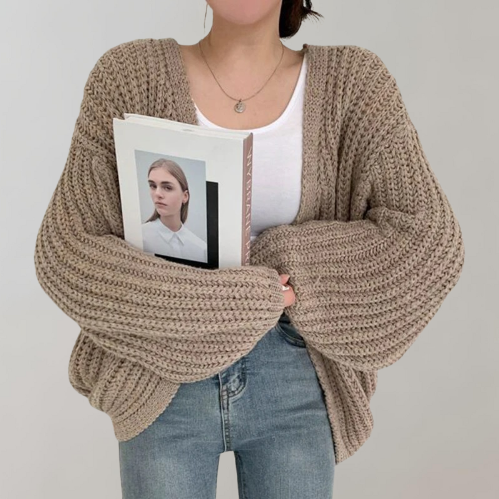 Women's Scarf Cardigan Chunky Knit Style