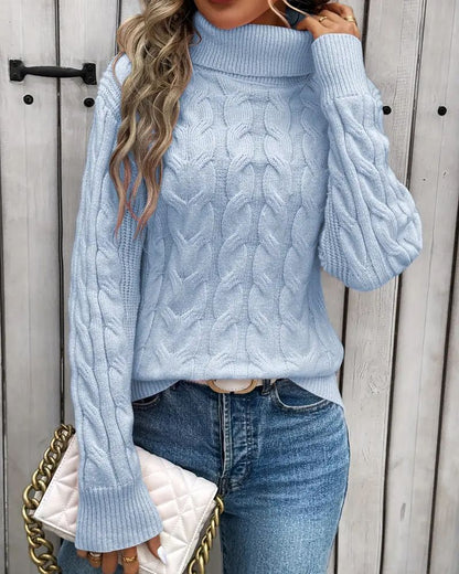 Cable Knit Modern Long Sleeve Sweater