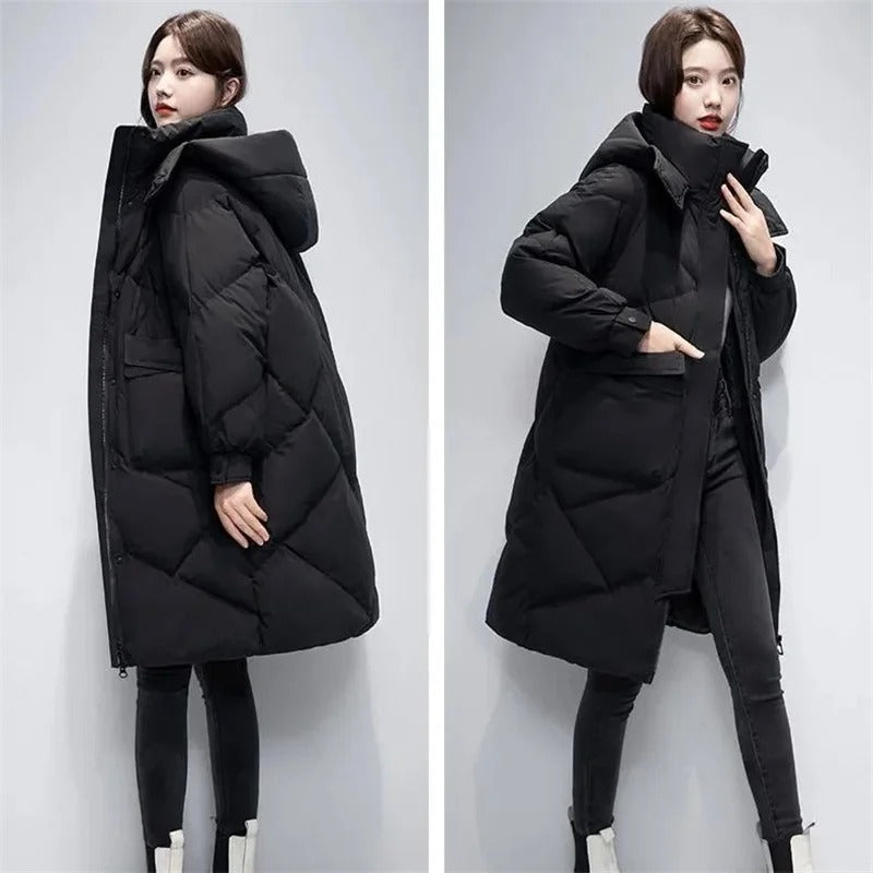 Long Women's Warm Puffer Winter Jacket