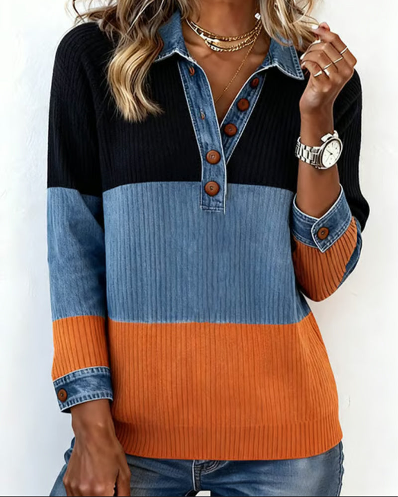 Stylish Women's Dress Modern Contrast Colors
