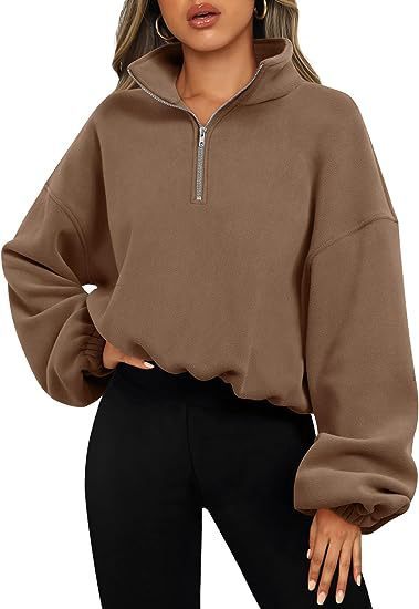 Sportlich Sweatshirt Halbzip Stehkragen