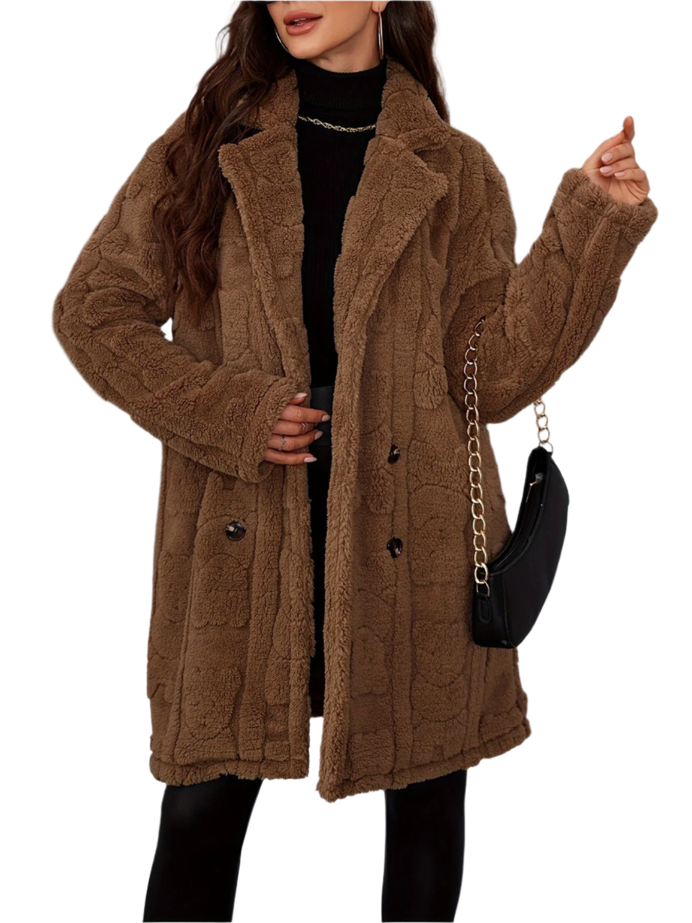 Luxury Fur Coat Brown Women's Elegance