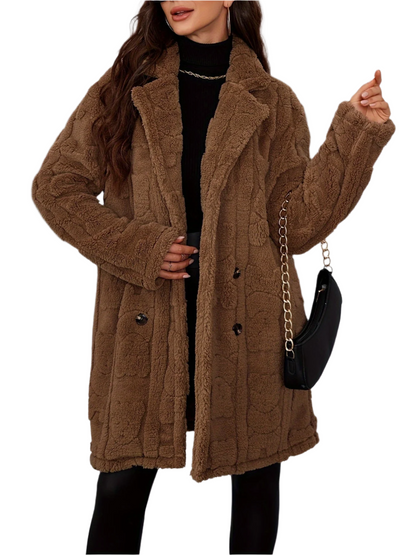 Luxury Fur Coat Brown Women's Elegance