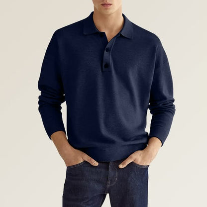 Men's Fashion Long-Sleeve Polo Shirt