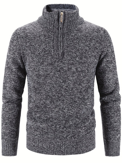 Herren Thermo Pullover Bequem Halbzipp - IdealeKleiden