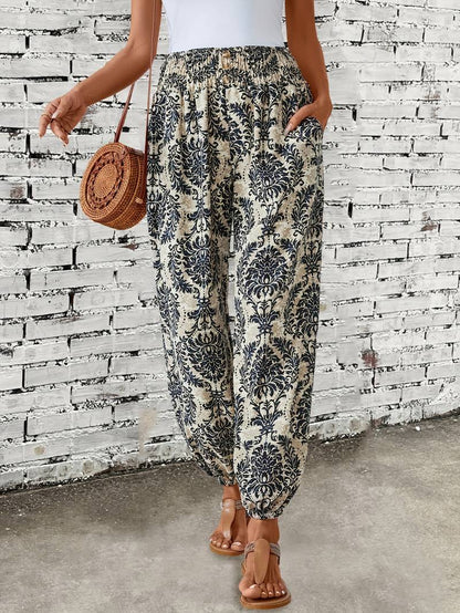 Colorful women's pants with trendy print