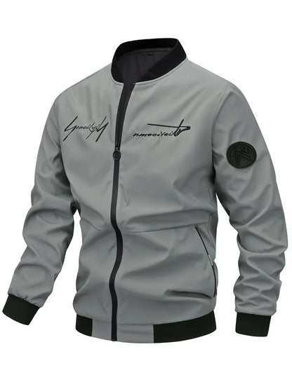 Men's Embroidered Leather Jacket Elegant