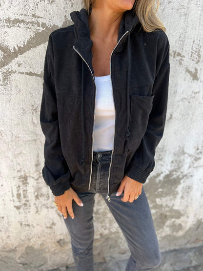 Stylish Women's Fleece Jacket with Hood