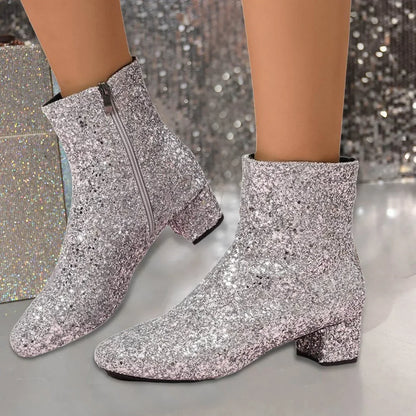 Stylish Women's Ankle Boots Block Heel