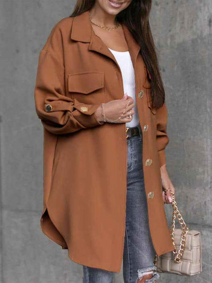 Comfortable Women's Jacket Long-Sleeved Wool Collar