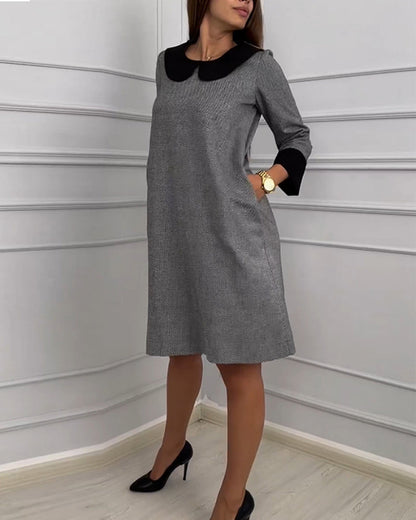 Trendy Shift Dress with Peter Pan Collar