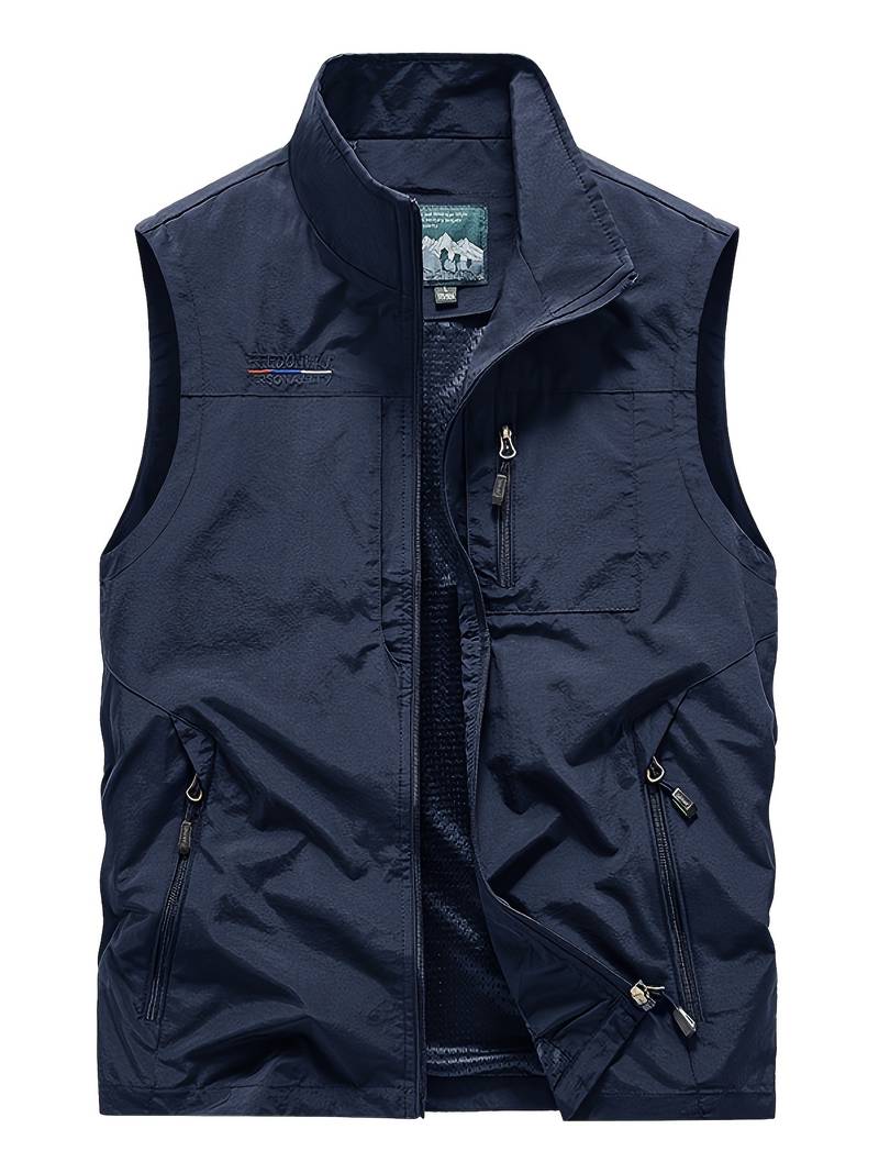 Men's Cargo Vests Zipper Pockets Outdoor
