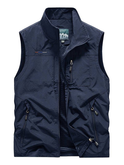 Men's Cargo Vests Zipper Pockets Outdoor