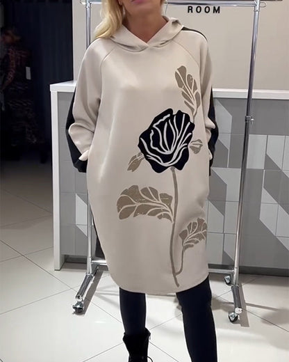 Fashionable dress Hood floral pattern