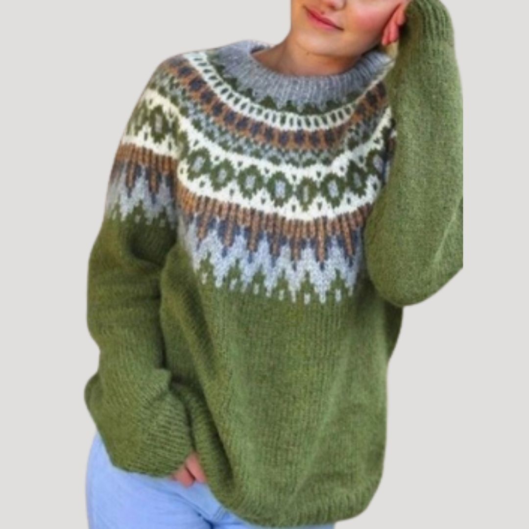Women's Spring Sweater Patterned Pastel