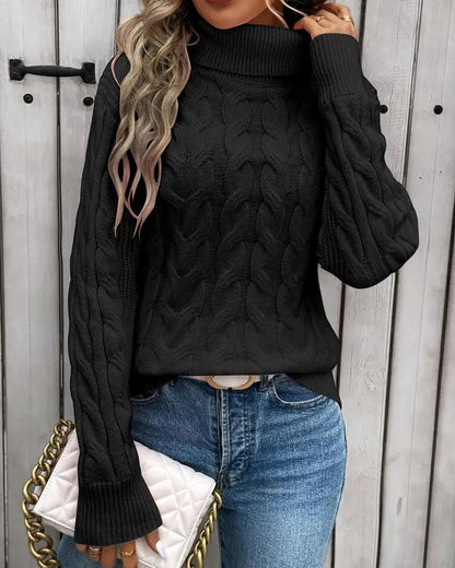 Cable Knit Modern Long Sleeve Sweater