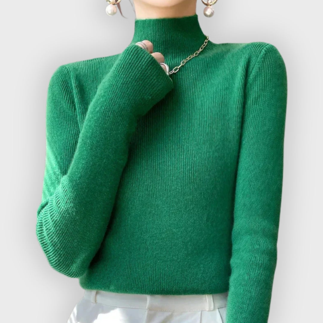 Women's Scarf Knitted Sweater Long Sleeve Elegant