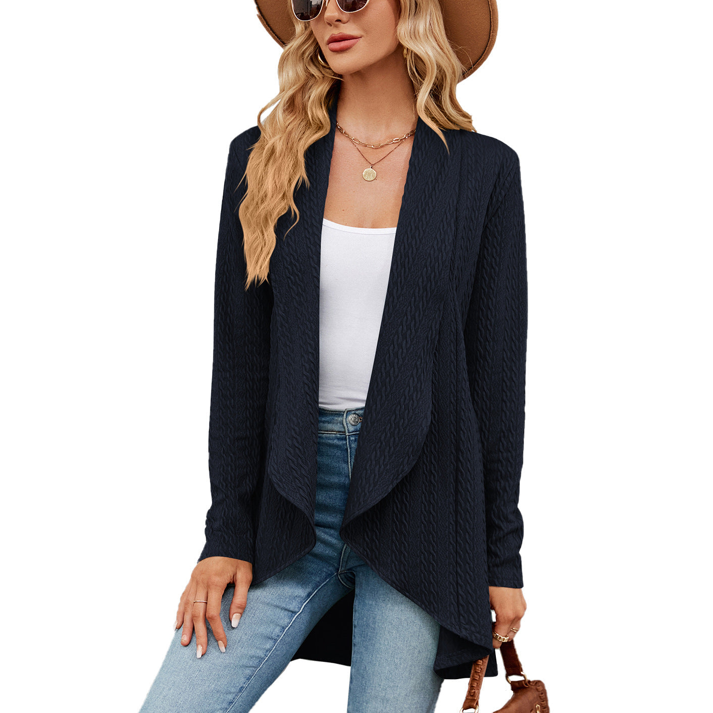 Elegant Women's Long Sleeve Plain Colored Jacket