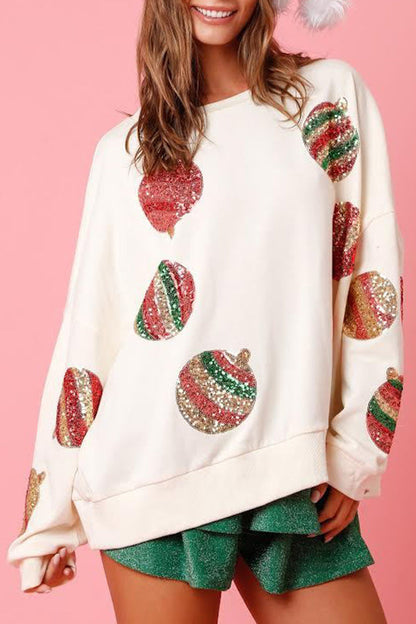 Christmas Sweatshirt Casual Sequin Long Sleeve