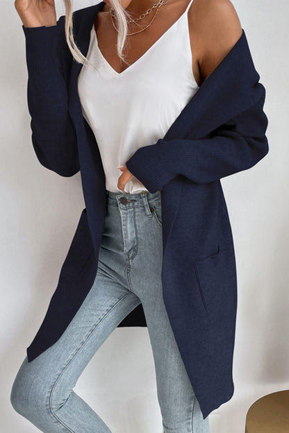 Hooded cardigan Generous with pockets and zipper