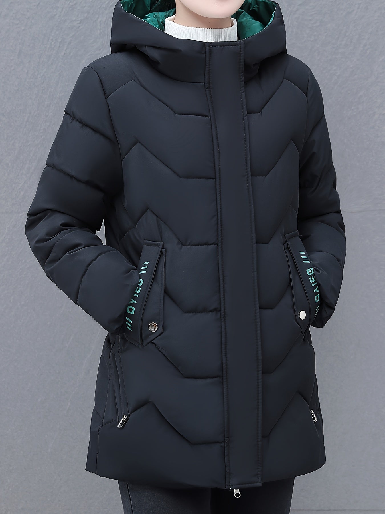 Damen Winterjacke Mittellang Gepolstert Warm - IdealeKleiden