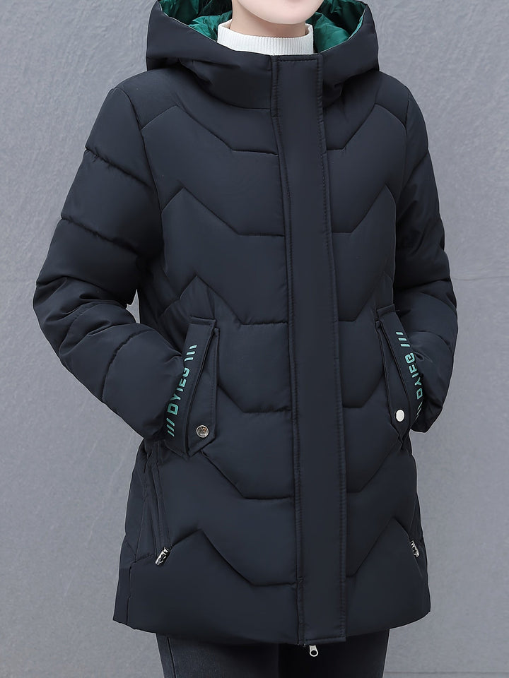 Damen Winterjacke Mittellang Gepolstert Warm - IdealeKleiden