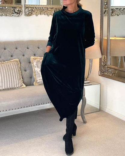 Elegantes Tulpenkleid Samt Optik - IdealeKleiden