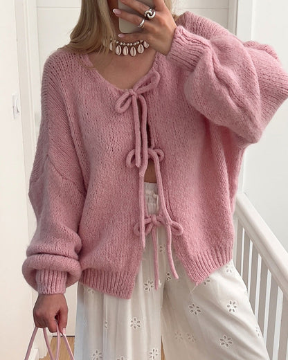 Women's Cardigan Lazy Chic Lace-Up