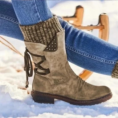 Stylish Winter Ankle Boots Lace-up Elegant