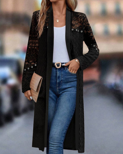 Elegant Women's Lace Coat Pink