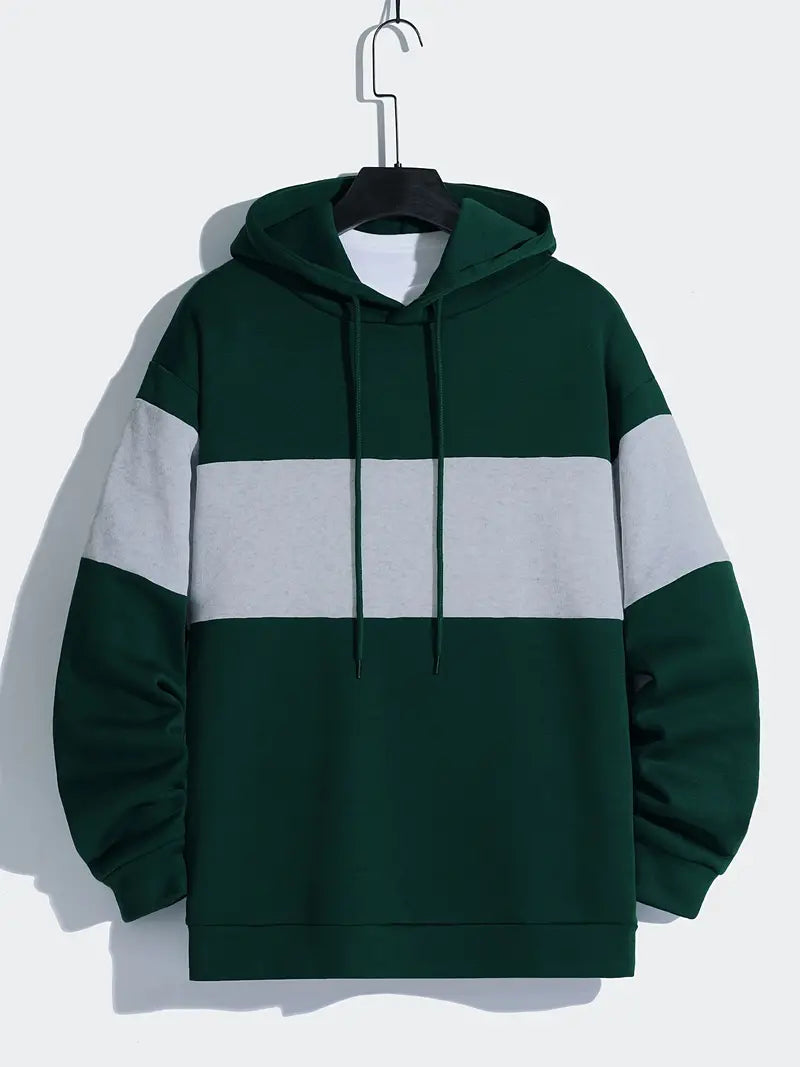 Men's Hoodie Long Sleeve Contrast Hood Modern