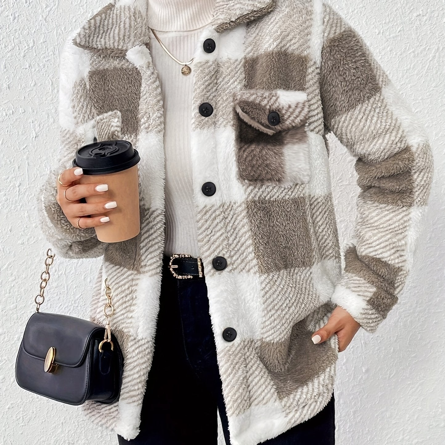 Checked Women's Jacket Soft and Comfortable