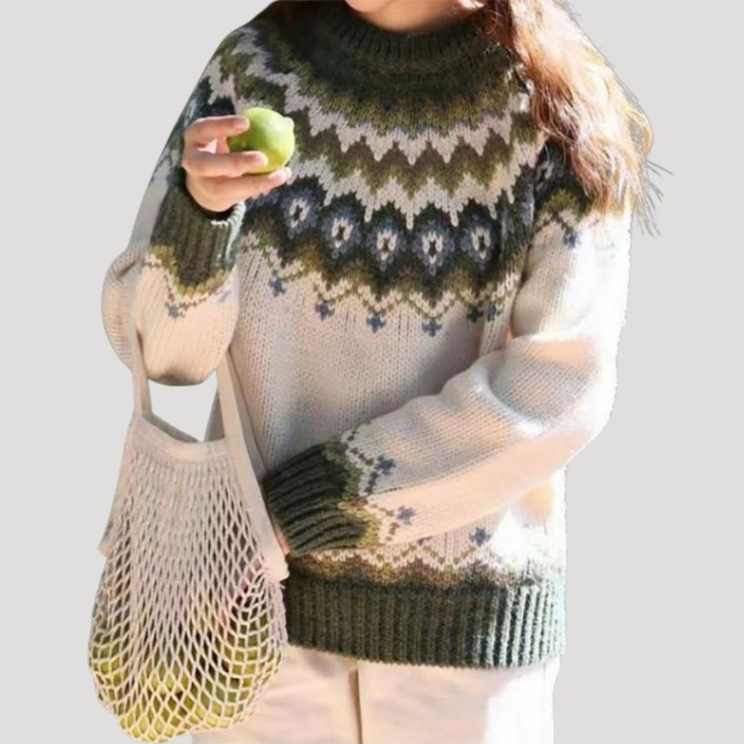Women's Spring Sweater Patterned Pastel