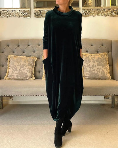 Elegant Tulip Dress Velvet Look